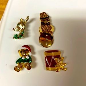 Christmas Pins. Set of four sold together